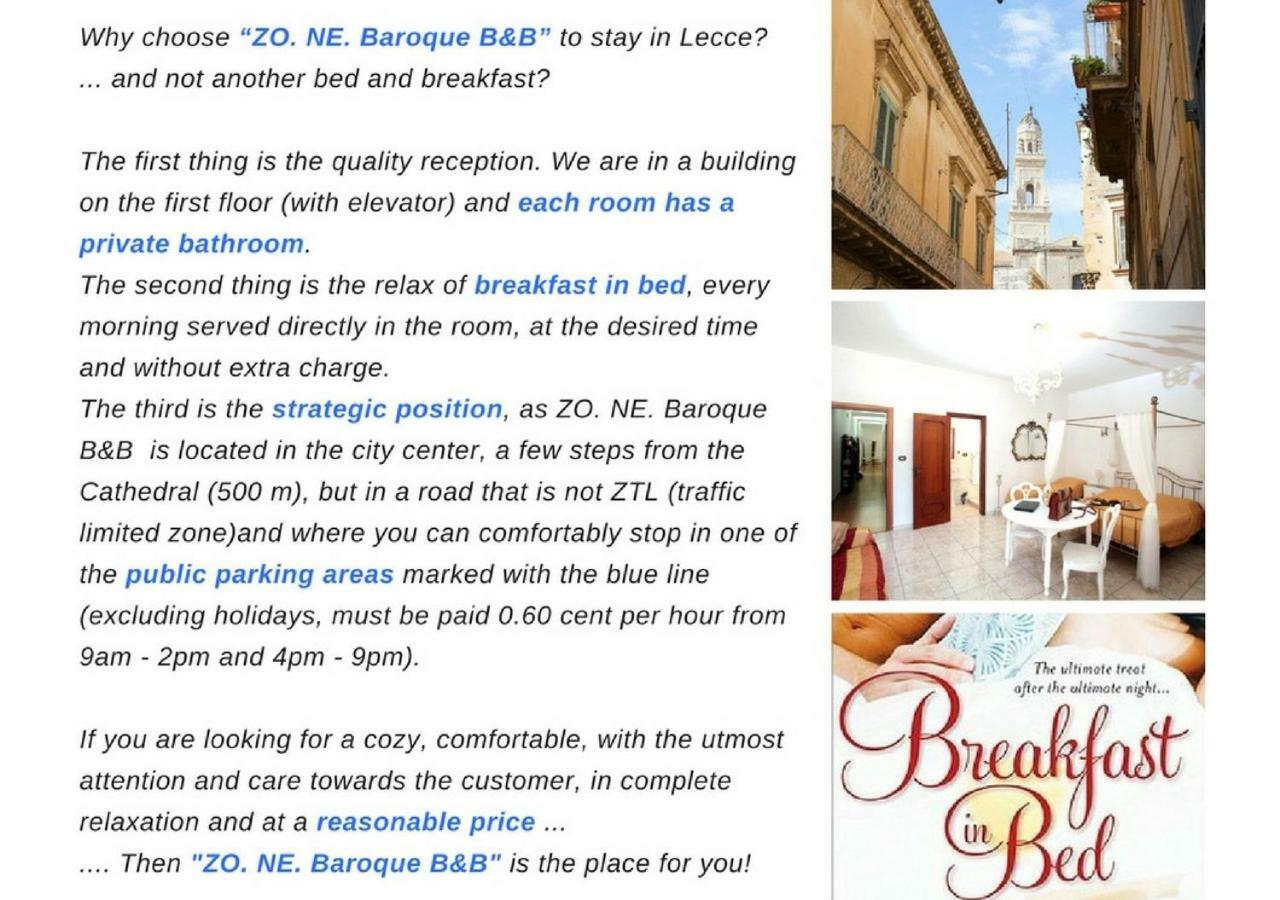 ZO. NE. Baroque B&B Lecce Exterior foto
